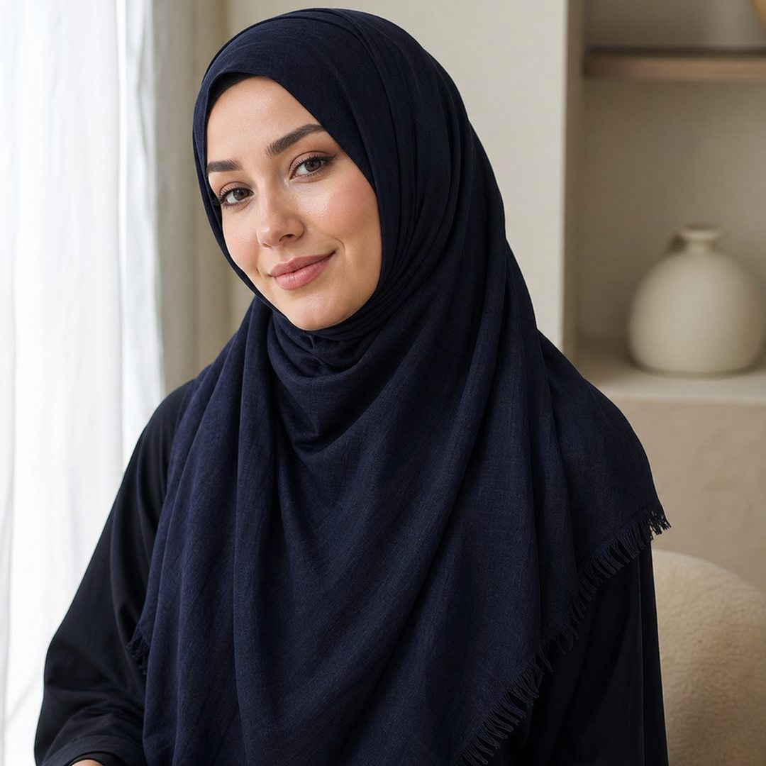 Turkish Lawn Hijab Navy blue
