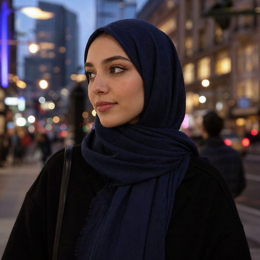 Turkish Lawn Hijab Navy blue