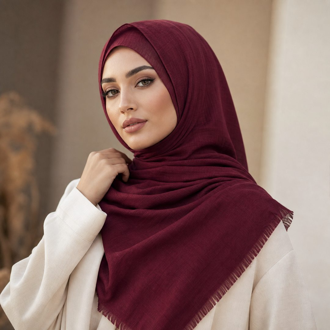 Turkish Lawn Hijab Maroon